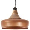 vidaXL Hanglamp industrieel E27 26 cm ijzer en massief hout koperkleur