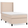vidaXL Boxspring met matras kunstleer cappuccinokleurig 90x190 cm