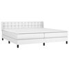 vidaXL Boxspring met matras kunstleer wit 200x200 cm