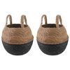 vidaXL Plantenpot met handvatten 2 pcs Zwart &Oslash; 22 x 20 cm 100% Zeegras