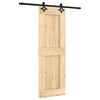 vidaXL Schuifdeur Naturel en Zwart 70 x 210 cm Massief Grenenhout