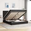 vidaXL Ottoman bed met matrassen en LED's 180x200cm fluweel zwart