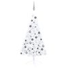 vidaXL Kunstkerstboom met verlichting en kerstballen half 120 cm wit