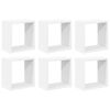 vidaXL Wandschappen kubus 6 st 26x15x26 cm wit