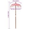 vidaXL Balinese Parasol Roze 95 x 95 x 260 cm