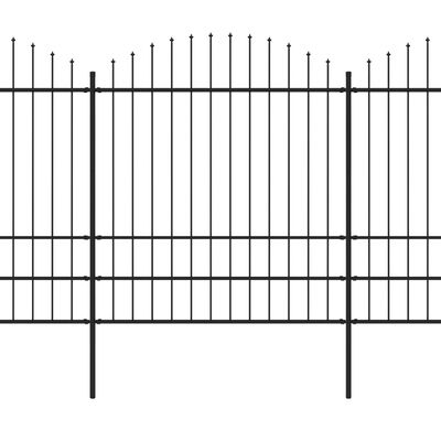 vidaXL Tuinhek met speren bovenkant (1,75-2)x1,7 m staal zwart