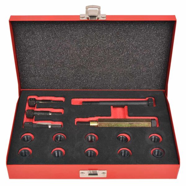 vidaXL Gloeibougie draad reparatie set M10 x 1,0 mm 15-delig