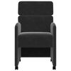 vidaXL Dining Stoelen met Wielen 2 pcs Zwart 58 x 65 x 98 cm Fluweel