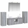 vidaXL Badkamermeubelset 6 pcs Grijs Sonoma Bewerkt hout en glas