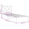vidaXL Bedframe met hoofdbord metaal zwart 75x190 cm