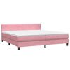 vidaXL Boxspring met matras fluweel roze 180x220 cm