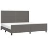 vidaXL Bedframe met hoofdbord kunstleer grijs 200x200 cm
