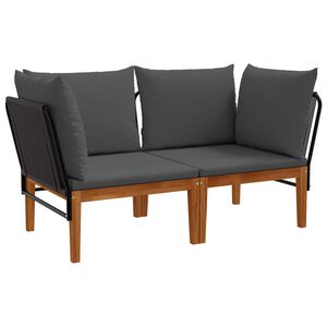 vidaXL 2 st Massief acaciahout & touw Naturel