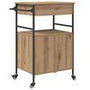 vidaXL Keuken Trolley Artisan Eiken 56 x 43 x 89,5 cm Bewerkt hout