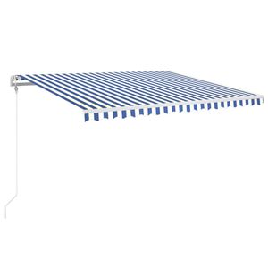 vidaXL Luifel automatisch met LED en windsensor 400x350 cm blauw wit