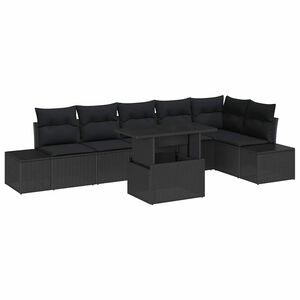 vidaXL Tuin Sofa Set 7 st Zwart poly rattan