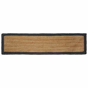 vidaXL Gebied Tapijt Donkergrijs en Natuurlijk 60 x 200 cm Jute
