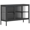 vidaXL Dressoir 105x35x70 cm glas en staal zwart