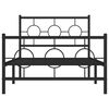 vidaXL Bedframe met hoofd- en voeteneinde metaal zwart 100x190 cm