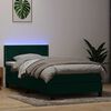vidaXL Boxspring met matras en LED fluweel donkergroen 100x220 cm