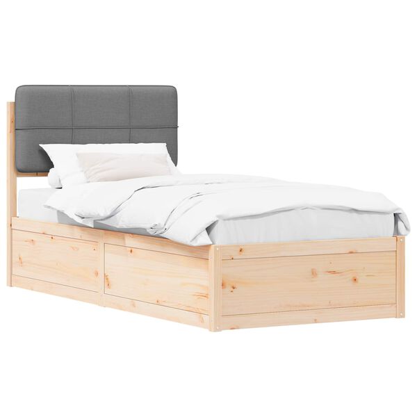 vidaXL Bedframe met Gevoerd Hoofdgedeelte Lichtgrijs 80 x 200 cm