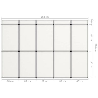vidaXL Promotiewand met 15 panelen inklapbaar 302x200 cm wit
