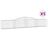 vidaXL Schanskorven 5 st gewelfd 400x30x60/80 cm ijzer