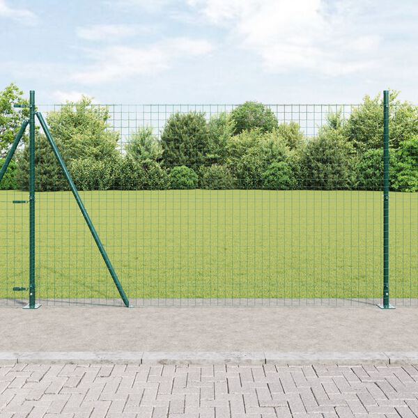 vidaXL Hekpalen 13 pcs Groen Ø32mm 160 cm Gegalvaniseerd staal