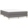 vidaXL Boxspring bed stof donkergrijs 140x200 cm