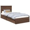 vidaXL Opslag bed met hoofdeinde Bruin Eiken 90 x 190 cm Bewerkt hout