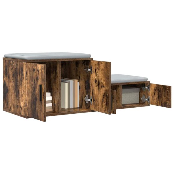 vidaXL Opbergkast 2 pcs Gerookt eiken 118 x 41 x 40 cm Bewerkt hout