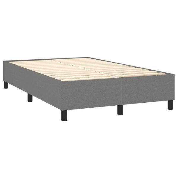vidaXL Boxspring met matras stof donkergrijs 120x200 cm