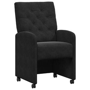 vidaXL Eetkamerstoelen met Wieltjes 2 st Fluweel Zwart 58 x 67 x 97 cm