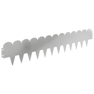 vidaXL Gazonrand 20 pcs 103 x 20 cm Staal Zilverkleurig