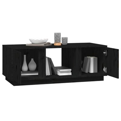 vidaXL Salontafel 110x50x40 cm massief grenenhout zwart