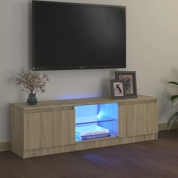 vidaXL Tv-meubel met LED-verlichting 120x30x36 cm sonoma eikenkleur