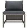 vidaXL 9-delige Loungeset met kussens poly rattan grijs