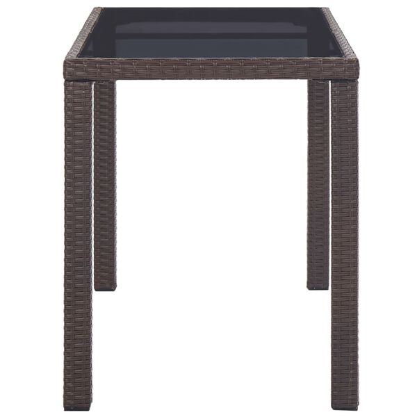 vidaXL Tuintafel 123x60x74 cm poly rattan bruin