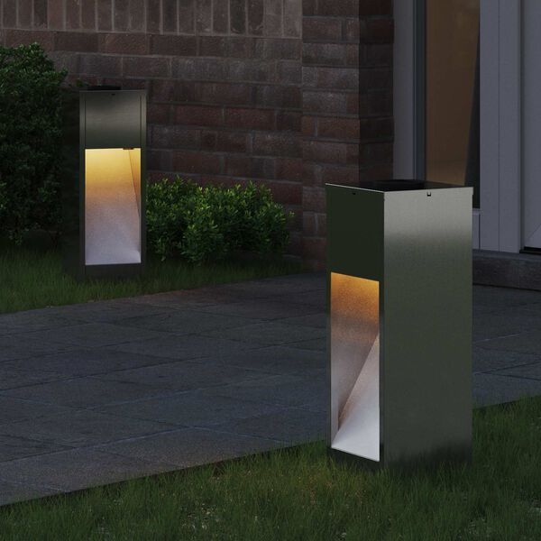 vidaXL Zonne LED Padverlichting 2 pcs Gegalvaniseerd Gegalvaniseerd