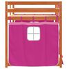 vidaXL Stapelbed met gordijnen 75x190 cm grenenhout roze