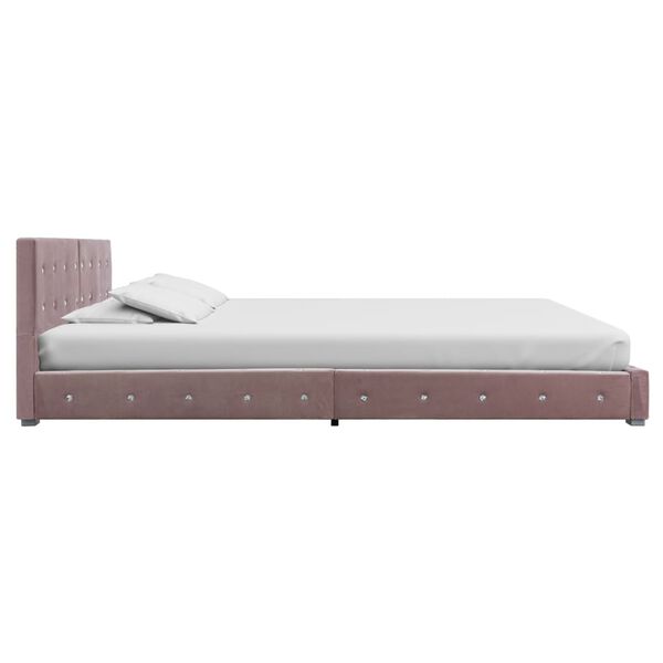 vidaXL Bedframe fluweel roze 180x200 cm