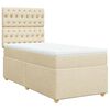 vidaXL Boxspring met matras stof cr&egrave;mekleurig 90x190 cm