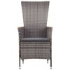 vidaXL 3-delige Loungeset met kussens poly rattan grijs
