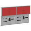 vidaXL Gereedschapskast set met plank 6 st Rood Gepoedercoat staal