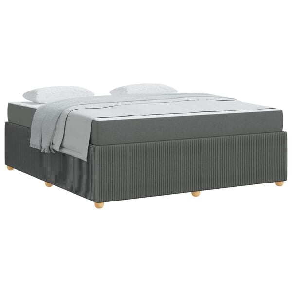 vidaXL Bedframe met matras Donkergrijs 180 x 200 cm Stof