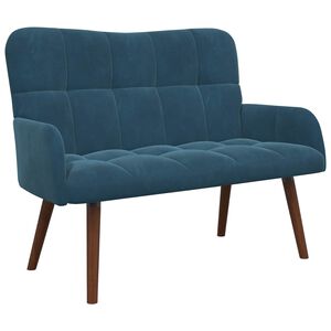 vidaXL 2-Zits Sofa Blauw 115 x 61 x 87 cm fluweel