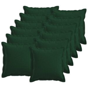 vidaXL Kussensloop 12 st HOUTEN Donkergroen 40 x 40 cm Faux Linnen
