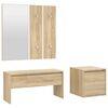 vidaXL Garderobe set bewerkt hout sonoma eikenkleurig