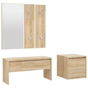 vidaXL Garderobe set bewerkt hout sonoma eikenkleurig