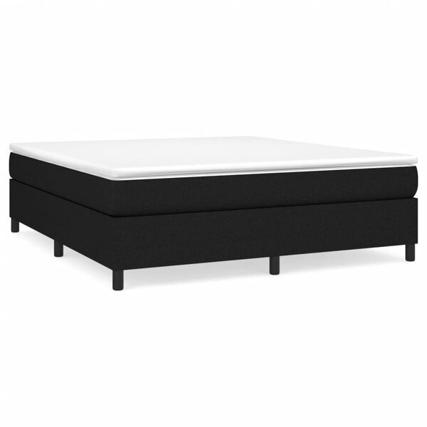 vidaXL Boxspring bed stof zwart 160x200 cm